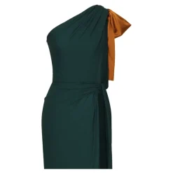 Saint Laurent Kjoler*One-shoulder kjole i silke crepe muslin Grøn