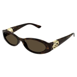 Gucci Solbriller*Oval Frame Sunglasses Brun
