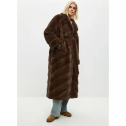 Cesare Gaspari Frakker*Oversized Faux Fur Coat - Brun