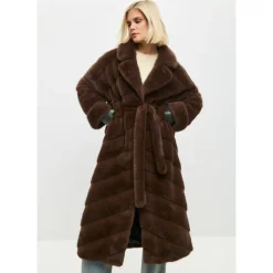 Cesare Gaspari Frakker*Oversized Faux Fur Coat - Brun