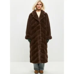 Cesare Gaspari Frakker*Oversized Faux Fur Coat - Brun