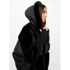 Cesare Gaspari Jakker*Oversized Faux Fur Jakke Sort