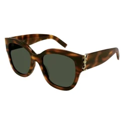 Saint Laurent Solbriller*Oversized Havana Cat Eye Solbriller Brun