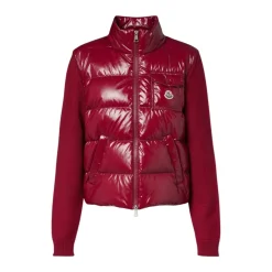 Moncler Jakker*Padded Zip-Up Wool Cardigan Rød