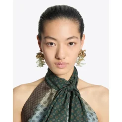 Dries Van Noten Smykker*Pastel Broderede Øreringe Multifarvet