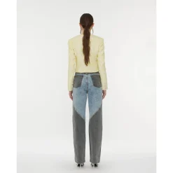 ROTATE Birger Christensen Jeans*Patchwork Straight-Leg Jeans Blå