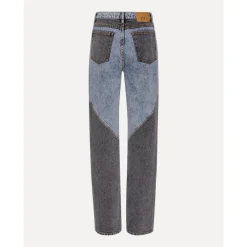 ROTATE Birger Christensen Jeans*Patchwork Straight-Leg Jeans Blå