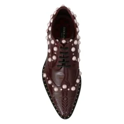 Dolce & Gabbana Snøresko*Pearl Embellished Oxfords Brun