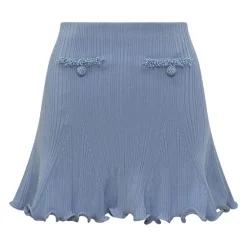 Self Portrait Nederdele*Pearl Trim Knit Mini Skirt Blå