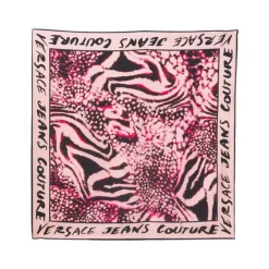 Versace Jeans Couture Tørklæder*Animal Print Silketørklæde Pink