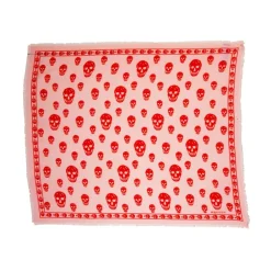 Alexander McQueen Tørklæder*Silke Skull Tørklæde Twill Pink
