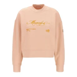 Moncler Sweatshirts*Sweater med broderet logo Pink