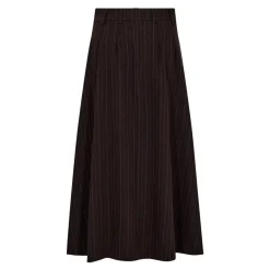 Co'Couture Nederdele*Pinstripe Plisseret Nederdel i Mørke Brun