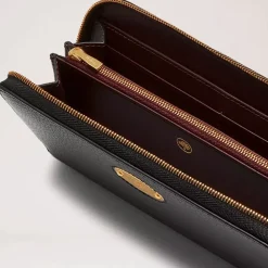 Mulberry Punge & Kortholder*Plaque 8 Kreditkort Lynlås Pung, Sort