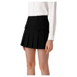 Elisabetta Franchi Nederdele*Pleated Tweed Miniskirt Sort