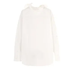 MSGM Bluser & Skjorter*Poplin Skjorte med Flæser Hvid