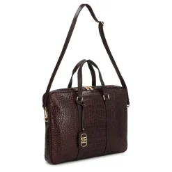 Kazar Laptop Tasker*Præget læder computertaske Brun