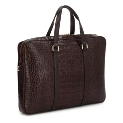 Kazar Laptop Tasker*Præget læder computertaske Brun