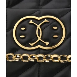 Moschino Skuldertasker*Quilted Double Smile Crossbody Sort