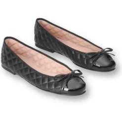 Pretty Ballerinas Ballerina Sko*Quiltede Læder Ballerina Sko Sort