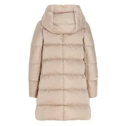 Herno Frakker*Quiltet hættetrøje med lynlås Beige