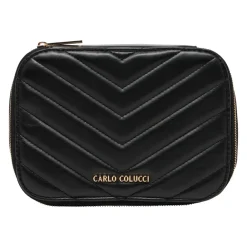 Carlo Colucci Toilettasker*Quiltet Kosmetikpose Sort