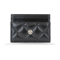 Versace Punge & Kortholder*Quiltet læder kvinders kortindehaver Sort