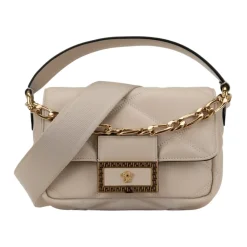 Versace Håndtasker*Quiltet læder skuldertaske med magnetisk lukning Hvid