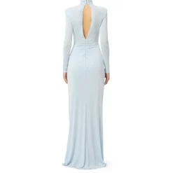 Elisabetta Franchi Kjoler*Red Carpet-kjole i Cupro Jersey med Draperinger Blå