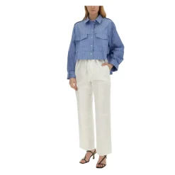 Victoria Beckham Bukser*Relaxed Fit Bukser med Snøre i Taljen Hvid