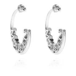 Alexander McQueen Smykker*Øreringe med et logo indfattet med funklende krystaller Grå