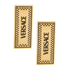 Versace Smykker*Retro Logo Metal Øreringe Gul