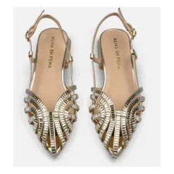 ALMA EN PENA Sandaler*Rhinestone cage sandals Gul