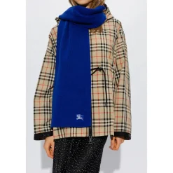 Burberry Tørklæder*Ribstrikket Cashmere Halstørklæde Blå