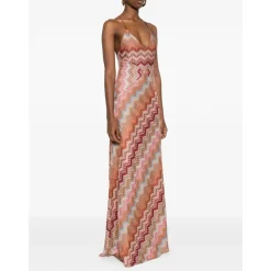 Missoni Kjoler*Ærmeløs Lang Kjole Multifarvet