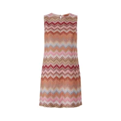 Missoni Kjoler*Ærmeløs Mini Kjole med Chevron-mønster Multifarvet