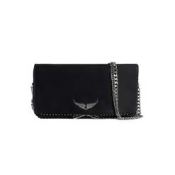 Zadig & Voltaire Clutch*Rock Grained Leather Studs Clutch Taske Sort