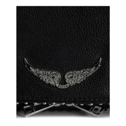 Zadig & Voltaire Clutch*Rock Grained Leather Studs Clutch Taske Sort