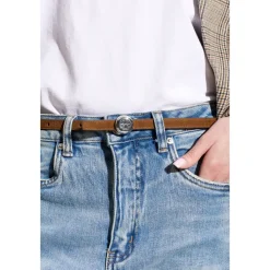 Tory Burch Bælter*Romy Reversibelt Ruskind Bælte Brun