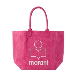 Isabel Marant Indkøbstasker*Rosa Bomuld Shopper Taske med Magnetisk Lukning Pink