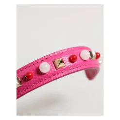 Dolce & Gabbana Tilbehør Til Tasker*Rosa Smykket Læder Taskehåndtag Strop Pink