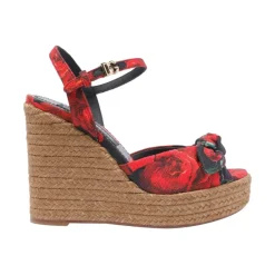 Dolce & Gabbana Stiletter*Rose Red Lolita Blomst Kile Sandaler Multifarvet