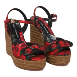 Dolce & Gabbana Stiletter*Rose Red Lolita Blomst Kile Sandaler Multifarvet