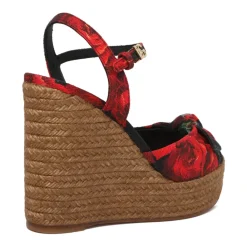 Dolce & Gabbana Stiletter*Rose Red Lolita Blomst Kile Sandaler Multifarvet