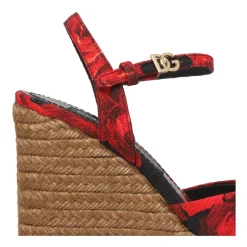 Dolce & Gabbana Stiletter*Rose Red Lolita Blomst Kile Sandaler Multifarvet