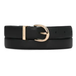 Kazar Bælter*Rounded Buckle Leather Belt Sort