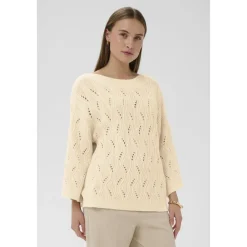 Soaked in Luxury Striktrøjer & Sweatere*Rundhalset strik Beige