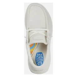 Hey Dude Snøresko*Ruskind Dame Mokkasiner Gummisål Hvid