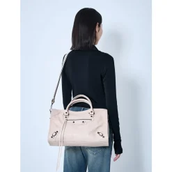 Balenciaga Indkøbstasker*Rynket Læder Håndtaske med Studs Brun