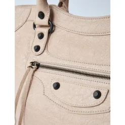 Balenciaga Indkøbstasker*Rynket Læder Håndtaske med Studs Brun